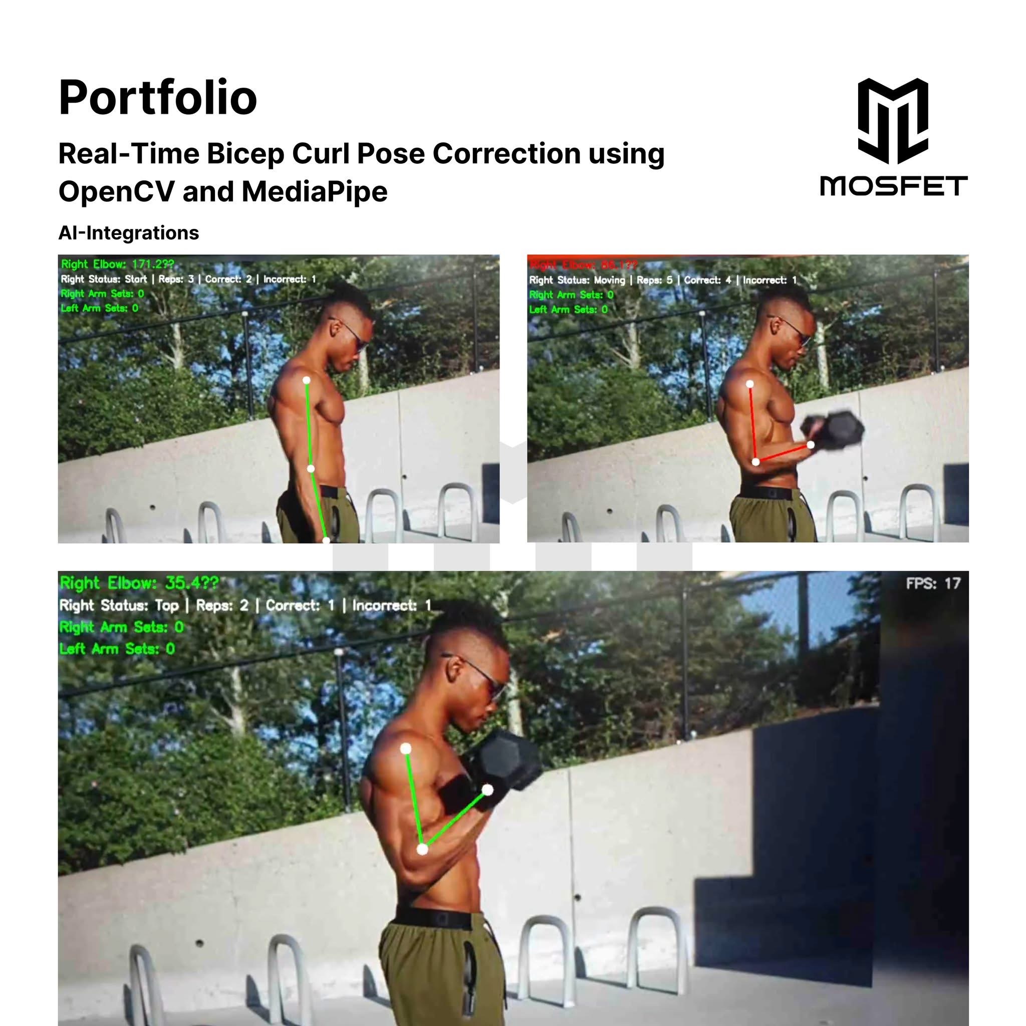 Real Time Bicep Curl Pose Correction using OpenCV and MediaPipe